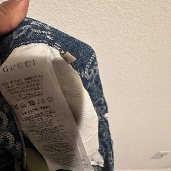 Authentic Gucci Denim Jeans with All-Over GG Monogram in Blue - Picture 4 of 5